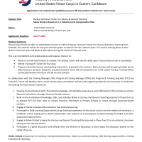 United States Peace Corps in Eastern Caribbean - Backup Technical Trainer for Literacy & General Teaching